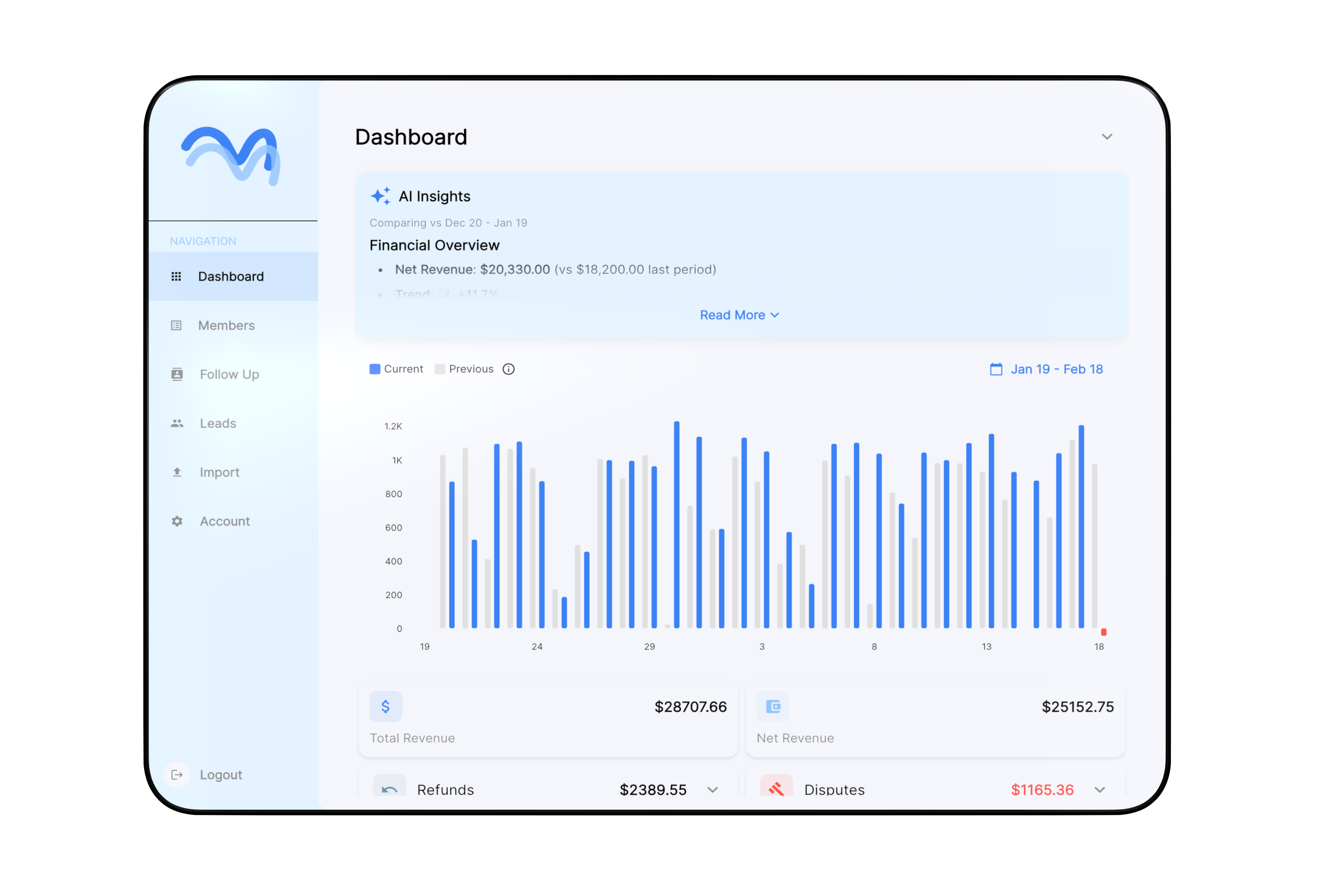 Flow Roll Dashboard